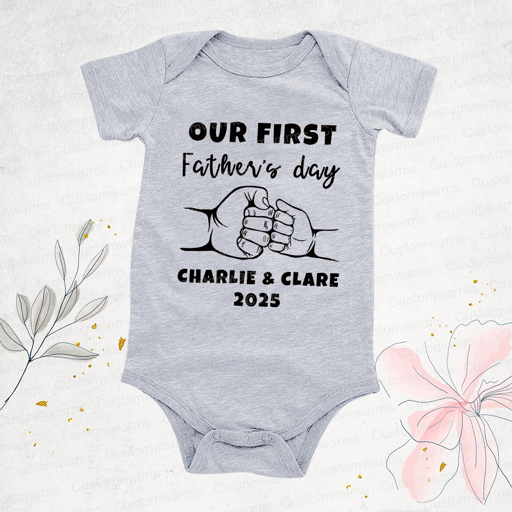 Personalized First Father's Day Daddy and Baby Outfit | CWFamily67