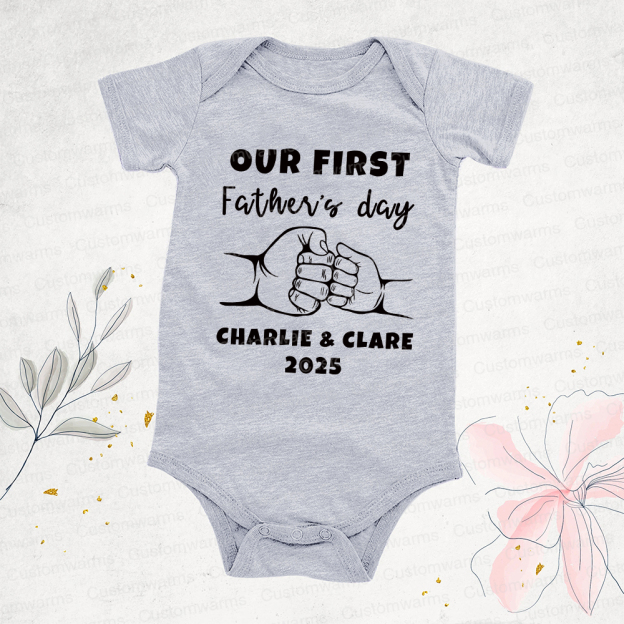 Personalized First Father's Day Daddy and Baby Outfit | CWFamily67
