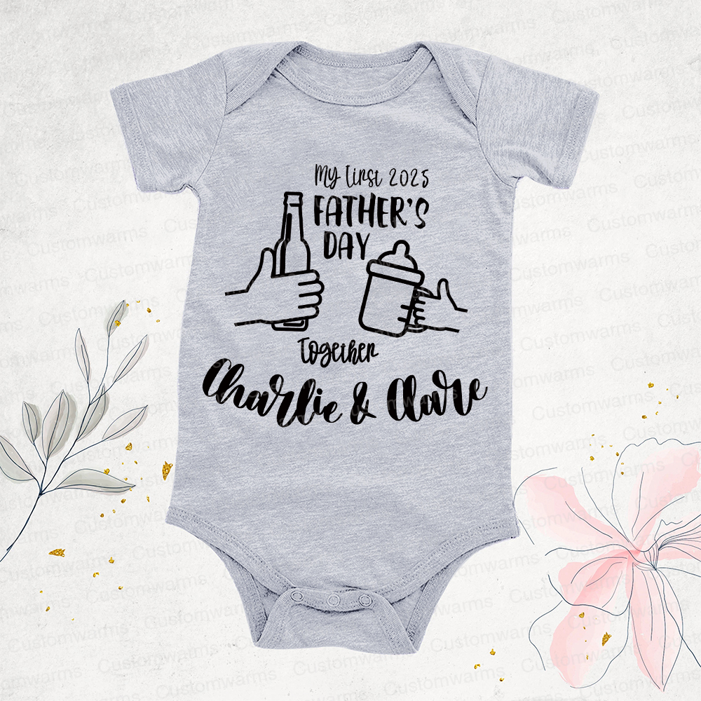 Personalized First Father's Day Daddy and Baby Outfit | CWFamily68