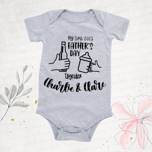 Personalized First Father's Day Daddy and Baby Outfit | CWFamily68