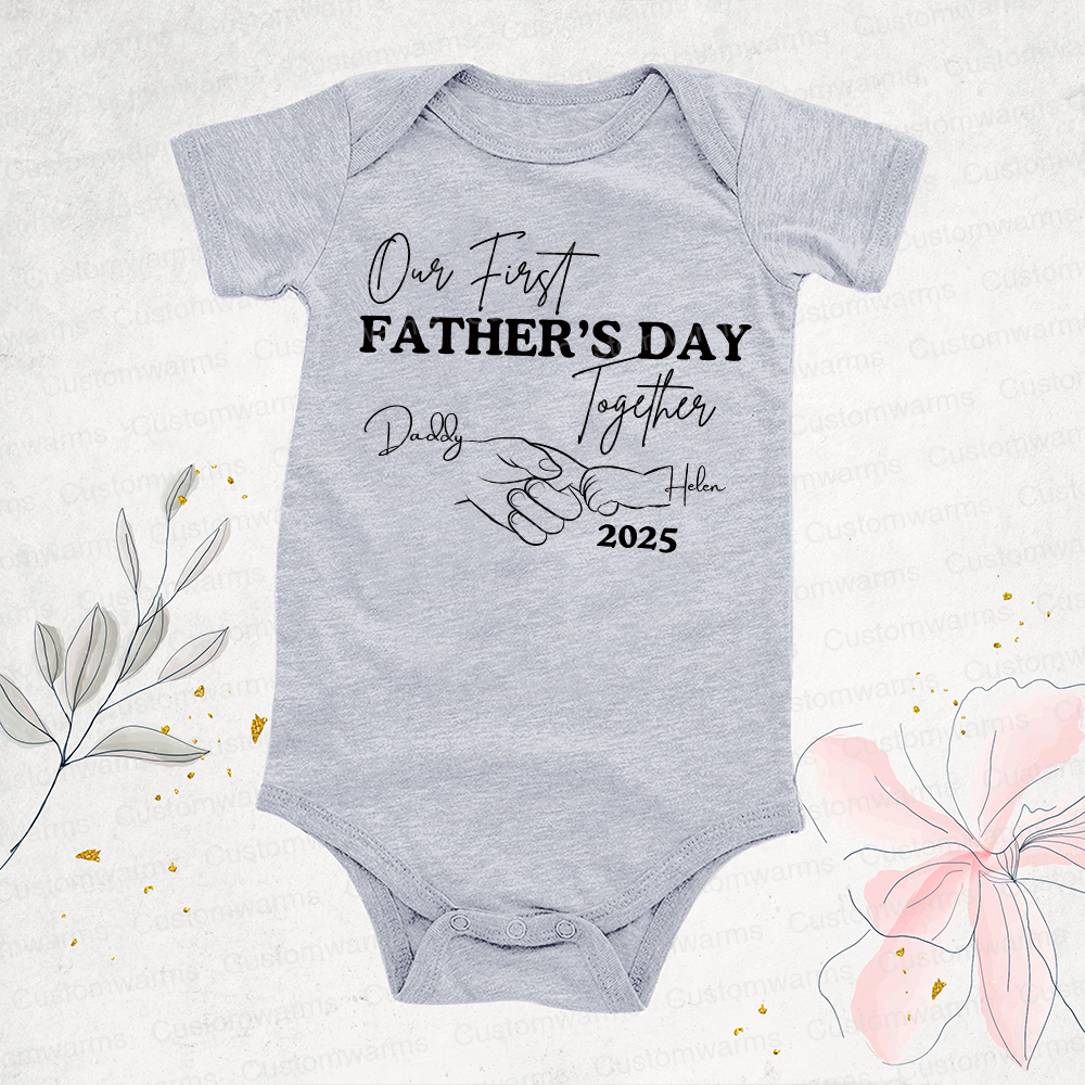 Personalized First Father's Day Daddy and Baby Outfit | CWFamily75
