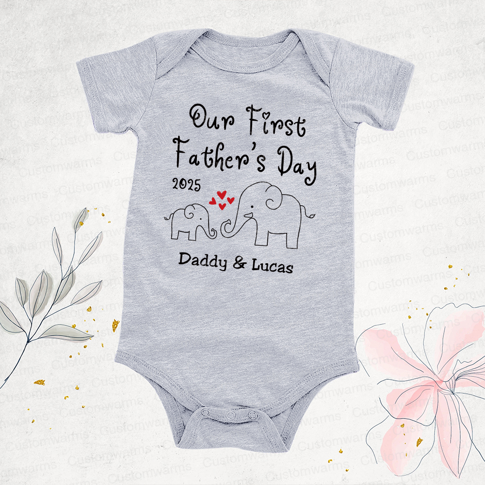 Personalized First Father's Day Daddy and Baby Outfit | CWFamily76