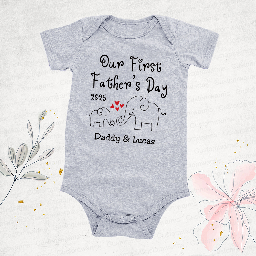 Personalized First Father's Day Daddy and Baby Outfit | CWFamily76