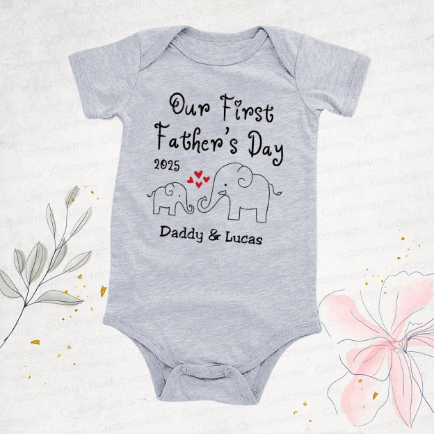 Personalized First Father's Day Daddy and Baby Outfit | CWFamily76