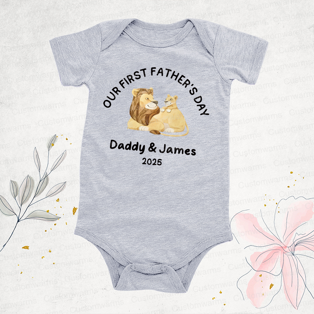 Personalized First Father's Day Daddy and Baby Outfit | CWFamily77