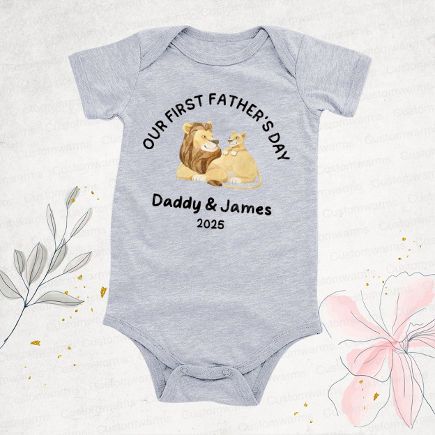 Personalized First Father's Day Daddy and Baby Outfit | CWFamily77