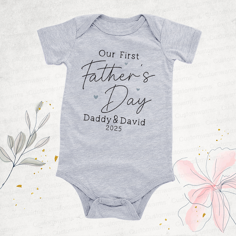 Personalized First Father's Day Daddy and Baby Outfit | CWFamily78