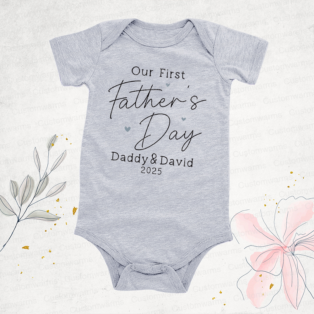 Personalized First Father's Day Daddy and Baby Outfit | CWFamily78