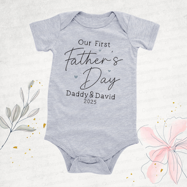 Personalized First Father's Day Daddy and Baby Outfit | CWFamily78