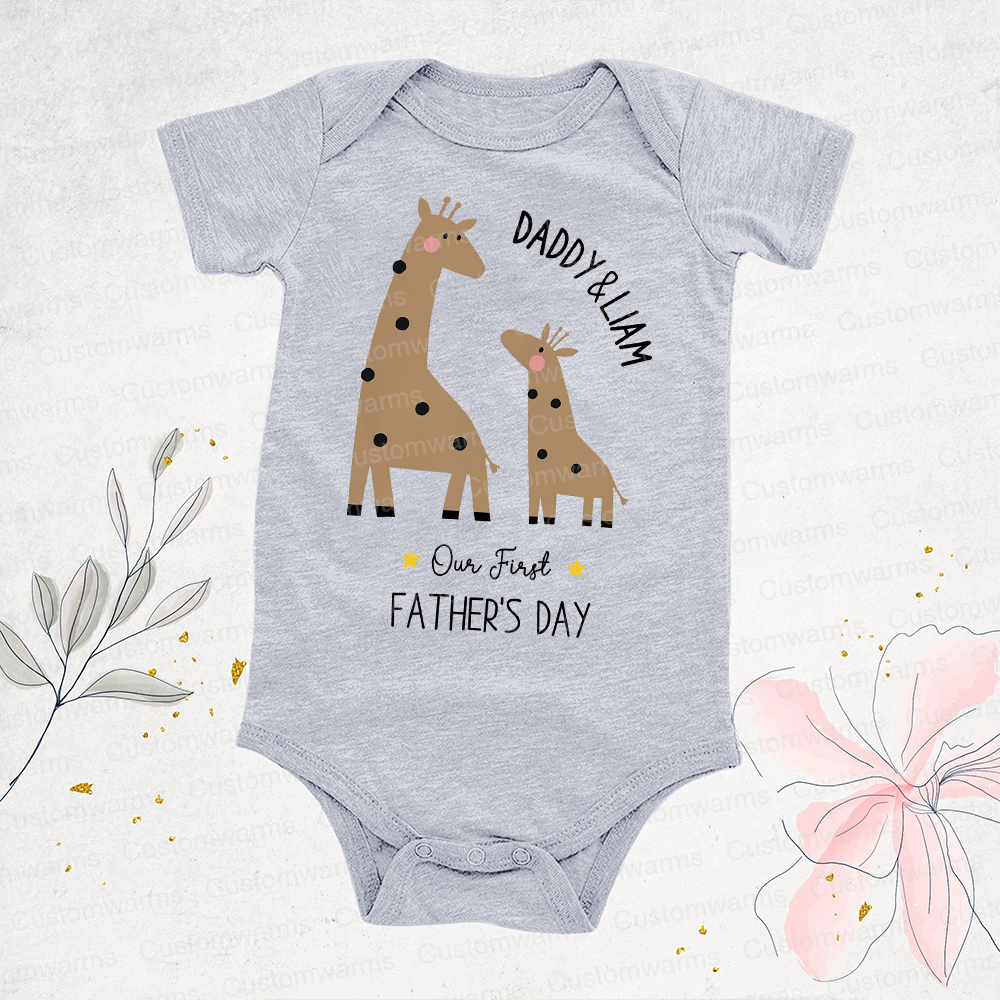 Personalized First Father's Day Daddy and Baby Outfit | CWFamily79