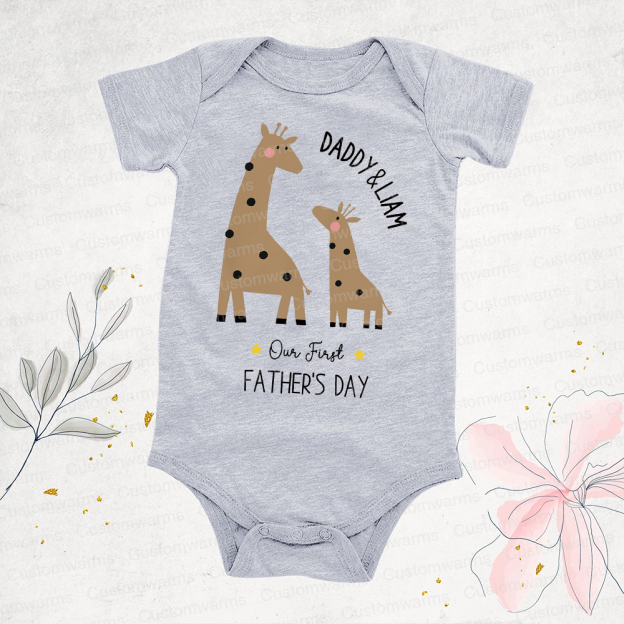 Personalized First Father's Day Daddy and Baby Outfit | CWFamily79