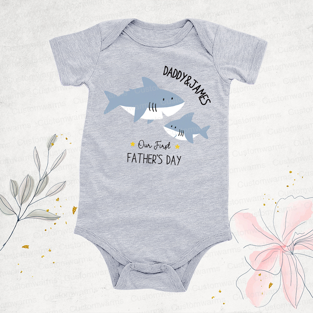 Personalized First Father's Day Daddy and Baby Outfit | CWFamily81