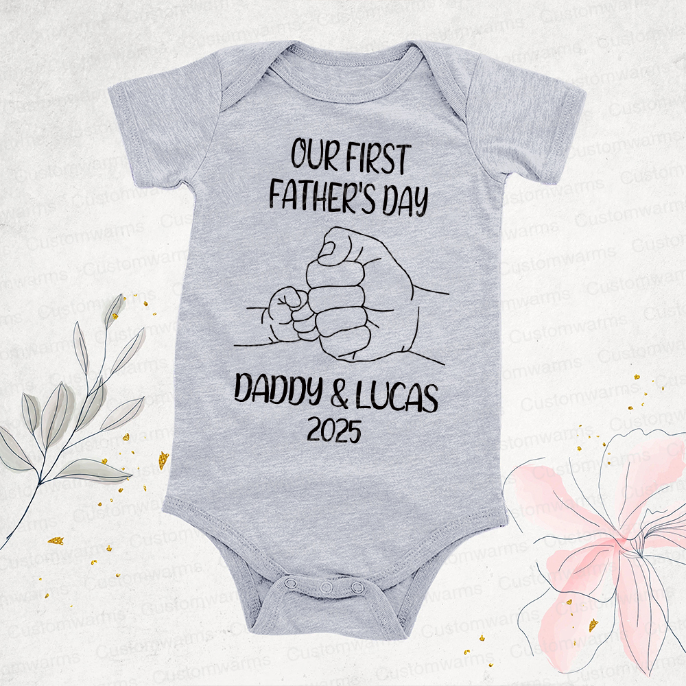 Personalized First Father's Day Daddy and Baby Outfit | CWFamily82