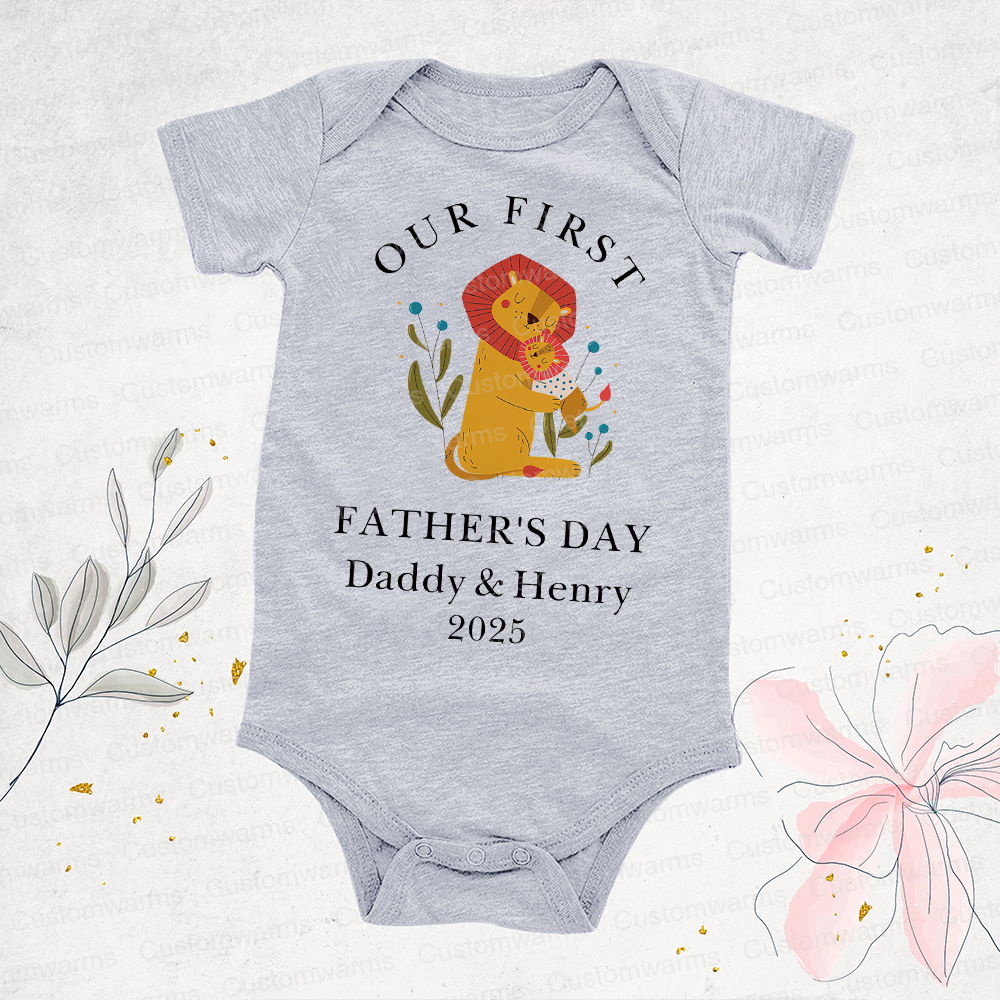 Personalized First Father's Day Daddy and Baby Outfit | CWFamily83