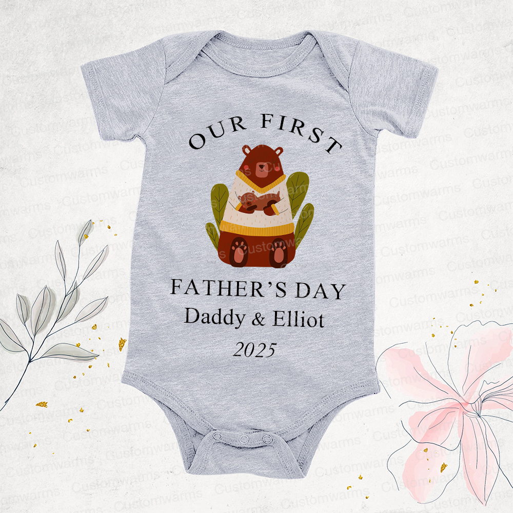 Personalized First Father's Day Daddy and Baby Outfit | CWFamily84