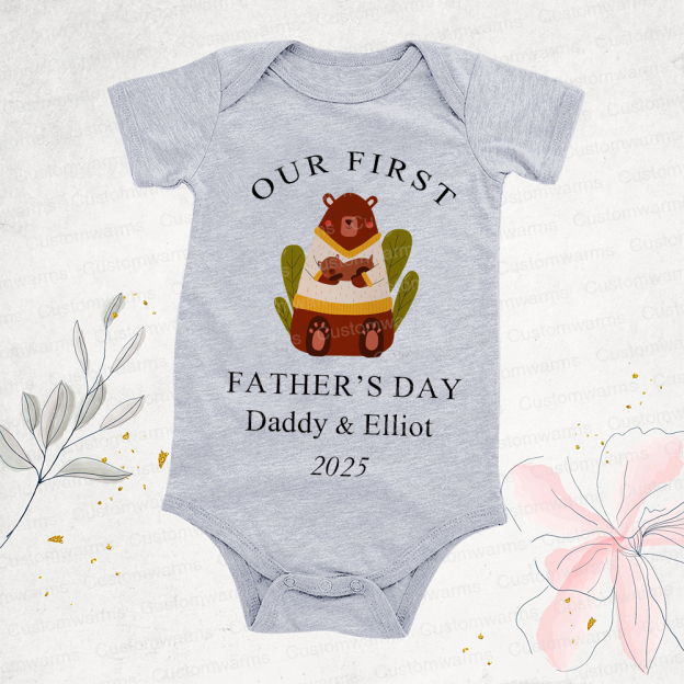 Personalized First Father's Day Daddy and Baby Outfit | CWFamily84