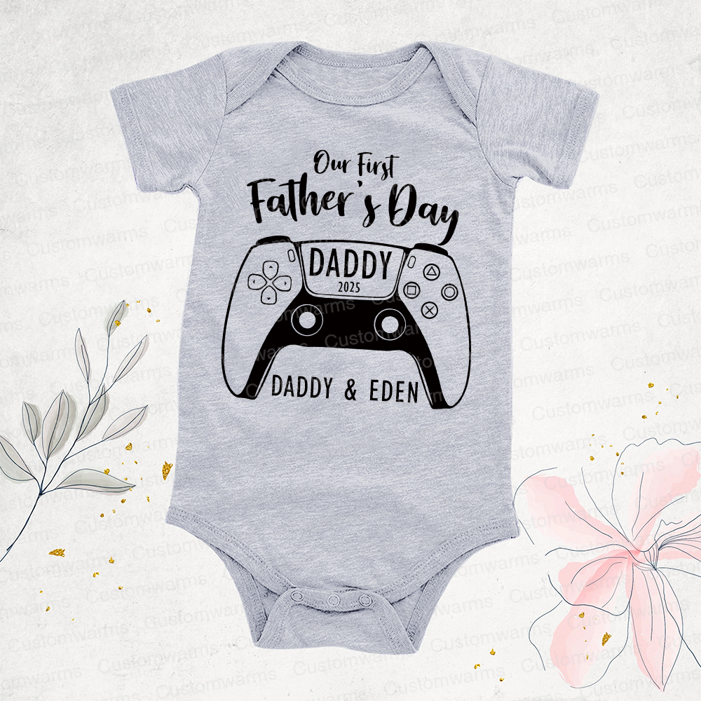 Personalized First Father's Day Daddy and Baby Outfit | CWFamily85