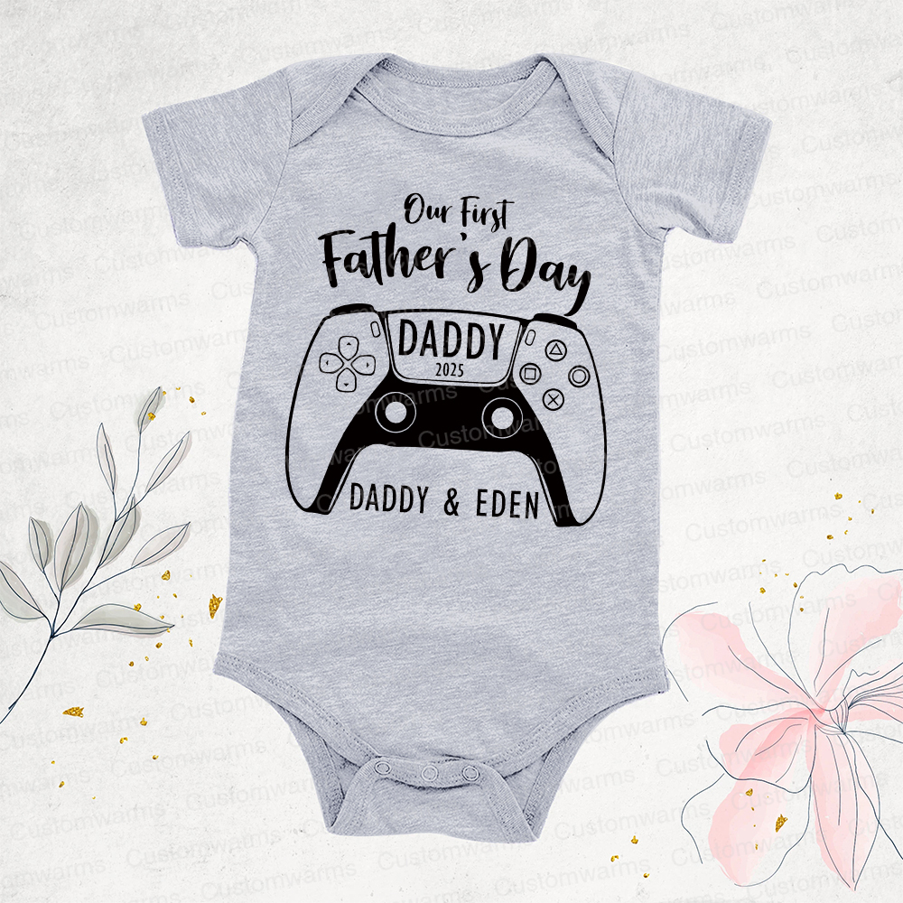 Personalized First Father's Day Daddy and Baby Outfit | CWFamily85