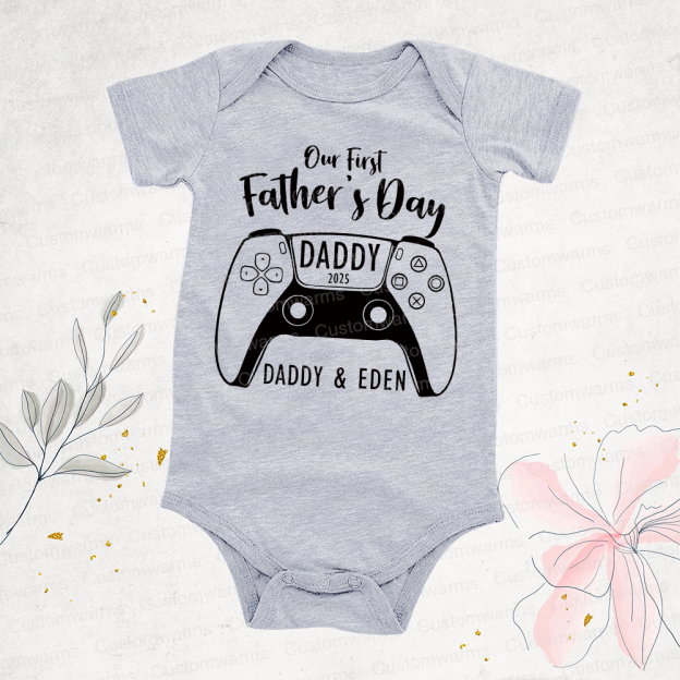 Personalized First Father's Day Daddy and Baby Outfit | CWFamily85