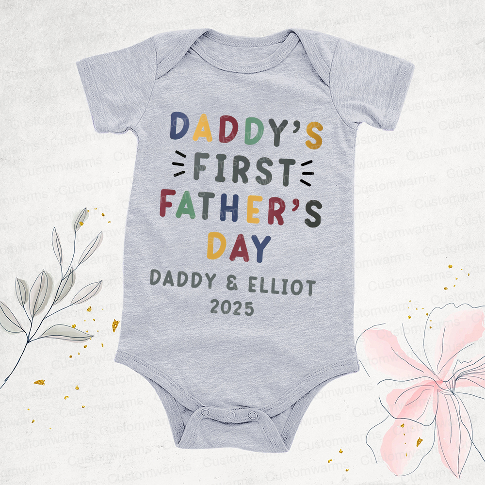 Personalized First Father's Day Daddy and Baby Outfit | CWFamily86