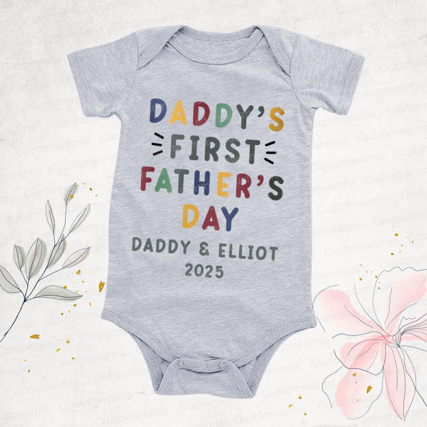 Personalized First Father's Day Daddy and Baby Outfit | CWFamily86