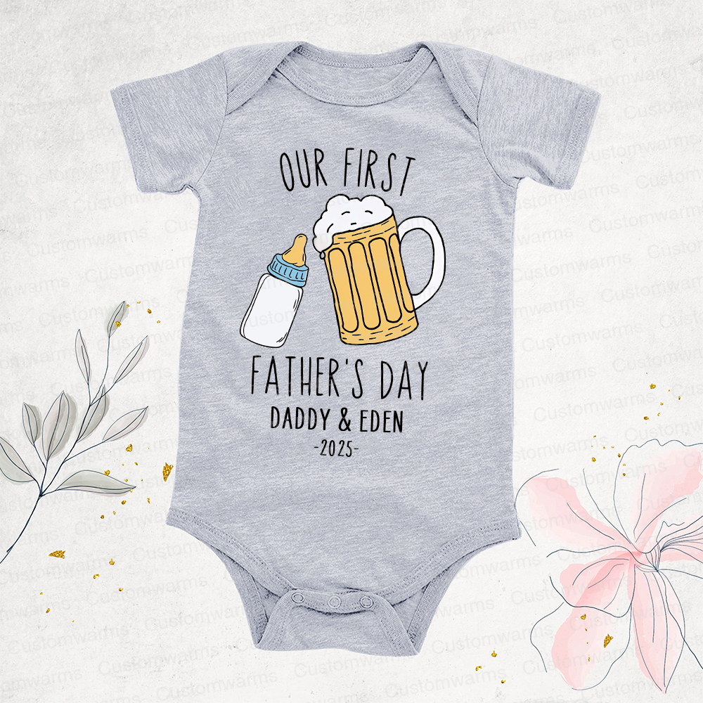 Personalized First Father's Day Daddy and Baby Outfit | CWFamily88