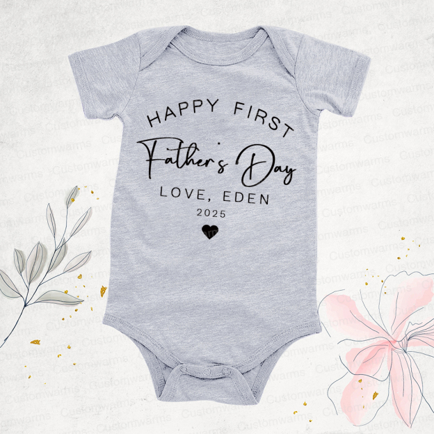 Personalized First Father's Day Daddy and Baby Outfit | CWFamily89