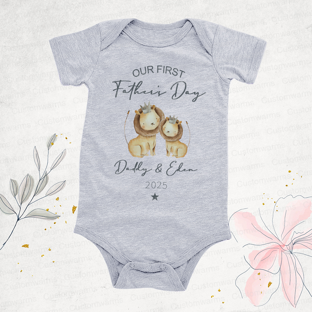 Personalized First Father's Day Daddy and Baby Outfit | CWFamily90