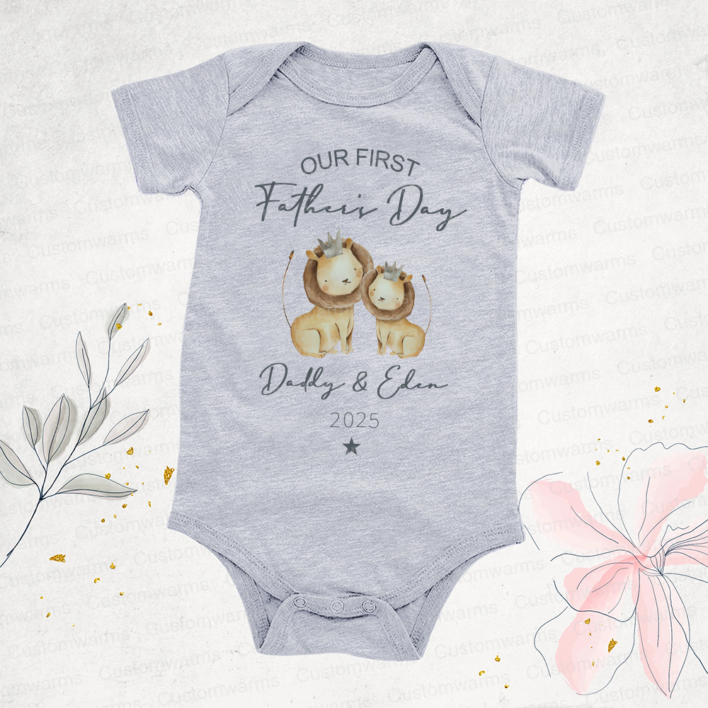 Personalized First Father's Day Daddy and Baby Outfit | CWFamily90