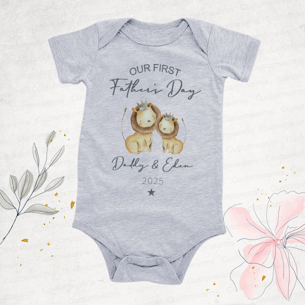 Personalized First Father's Day Daddy and Baby Outfit | CWFamily90