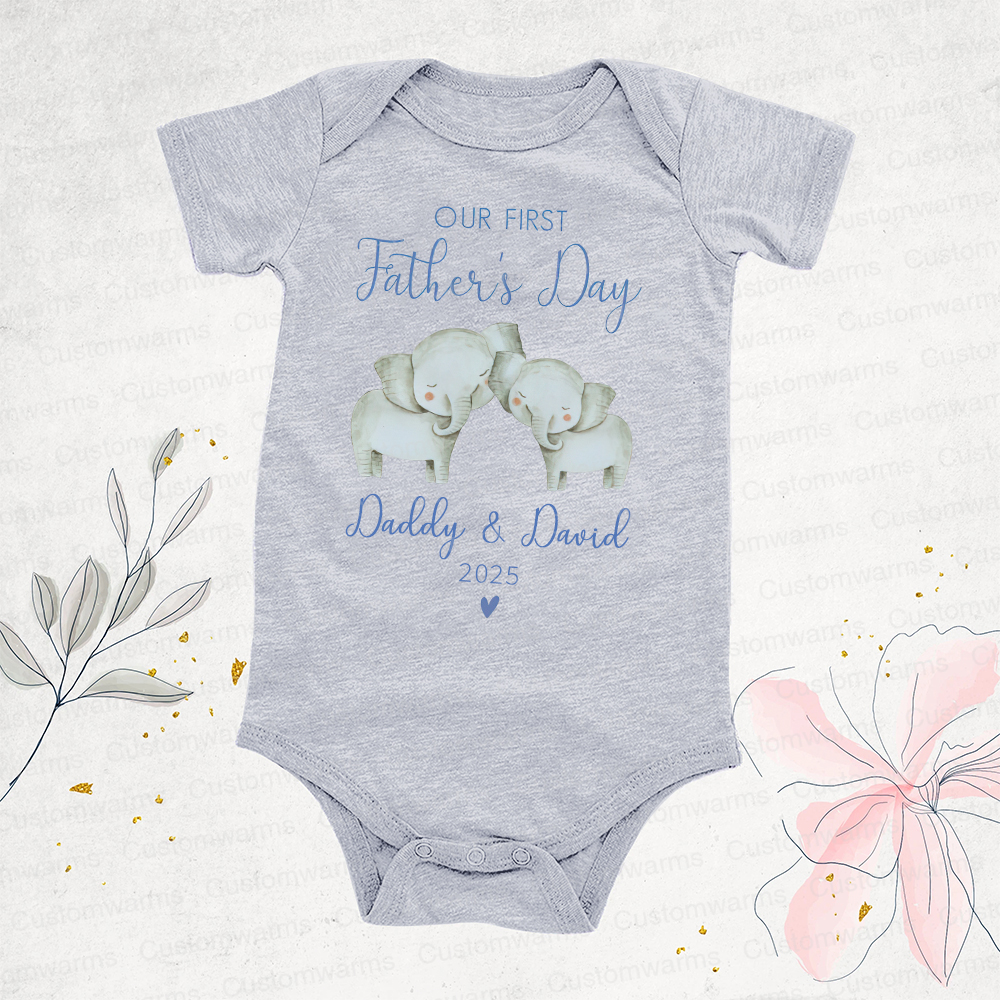 Personalized First Father's Day Daddy and Baby Outfit | CWFamily91