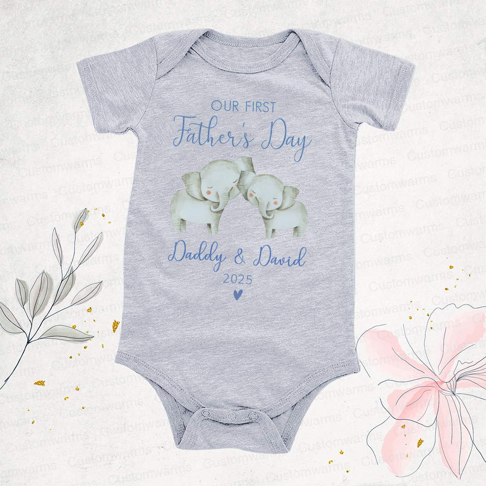 Personalized First Father's Day Daddy and Baby Outfit | CWFamily91