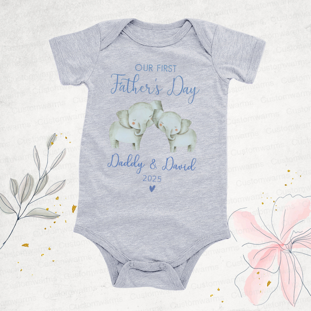 Personalized First Father's Day Daddy and Baby Outfit | CWFamily91