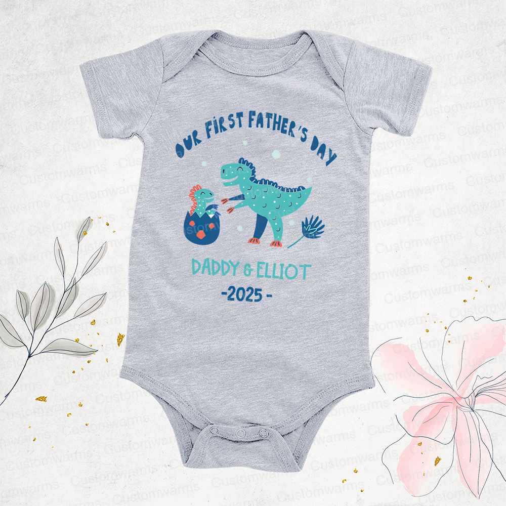 Personalized First Father's Day Daddy and Baby Outfit | CWFamily93