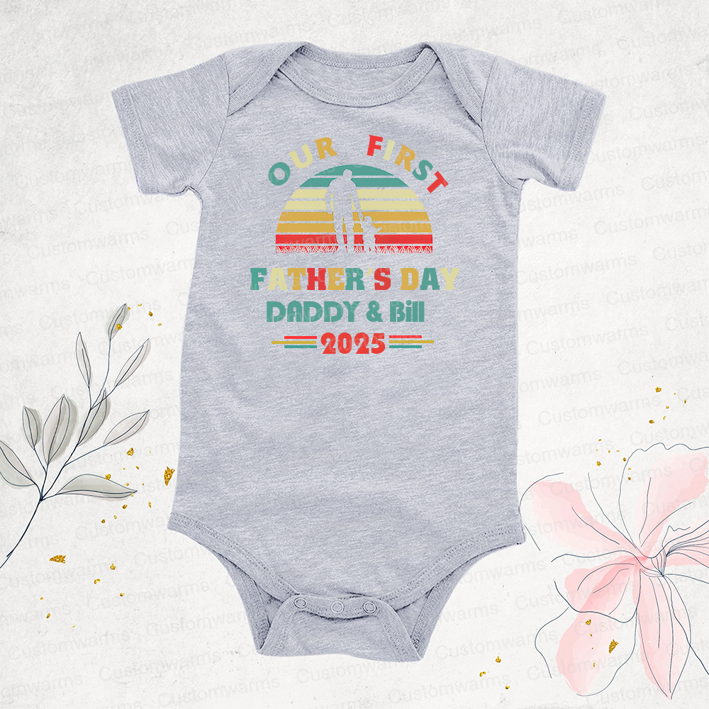 Personalized First Father's Day Daddy and Baby Outfit | CWFamily95