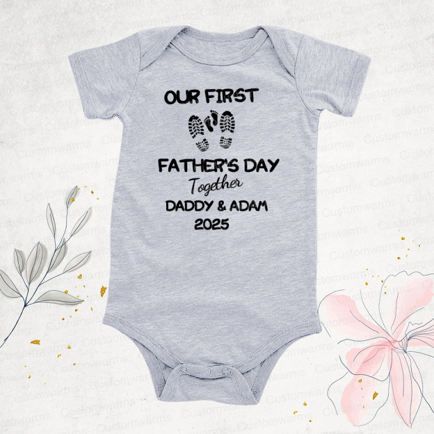 Personalized First Father's Day Daddy and Baby Outfit | CWFamily101