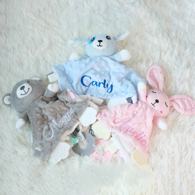 Personalized Baby Embroidery Comforter Sleep Toy | CWToy128