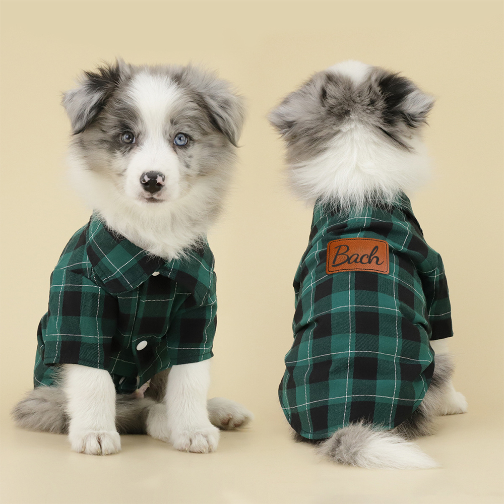 Personalized Leather Patch Pet Shirt | BKPet152
