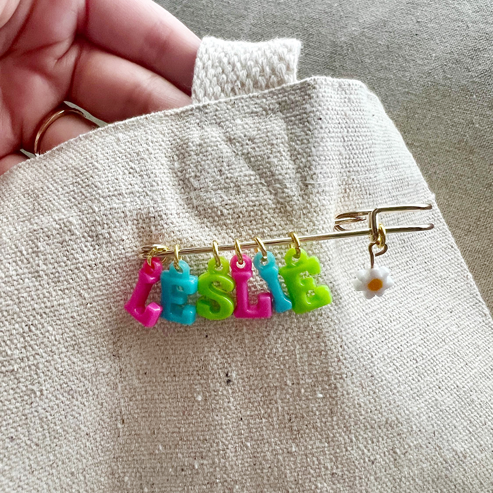 Personalized Colorful Letter Badge Safety Pin | CWToy132