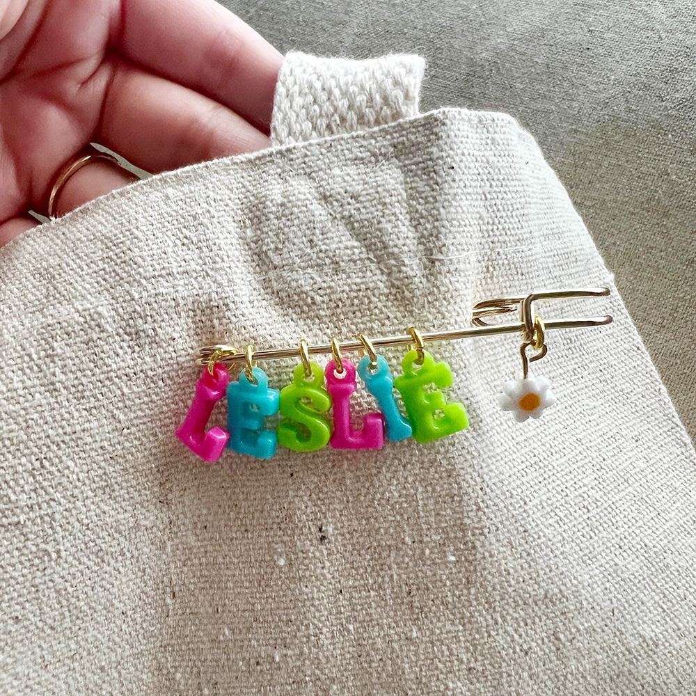 Personalized Colorful Letter Badge Safety Pin | CWToy132