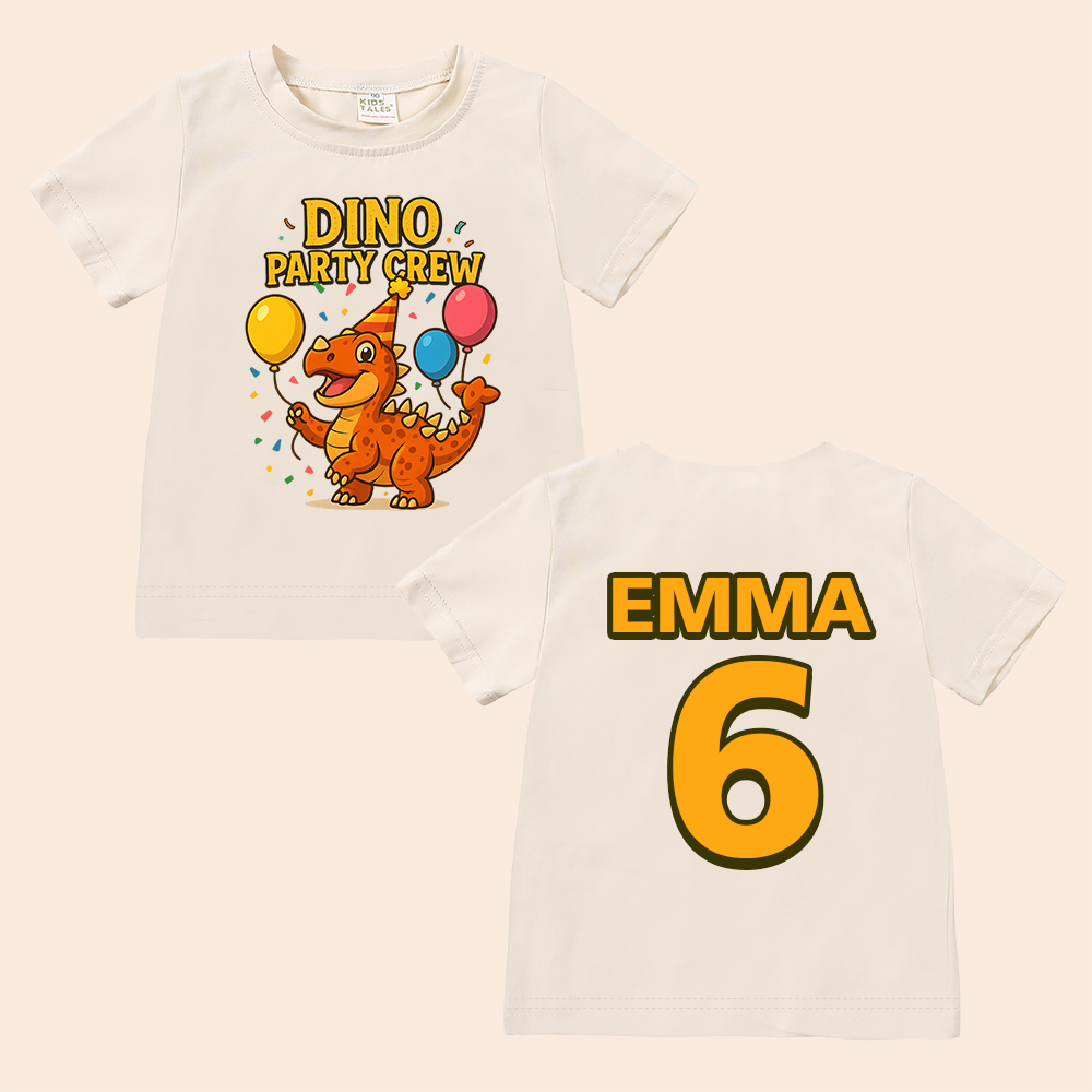 Personalized Dinosaur Party Birthday T-Shirt | inBirth34