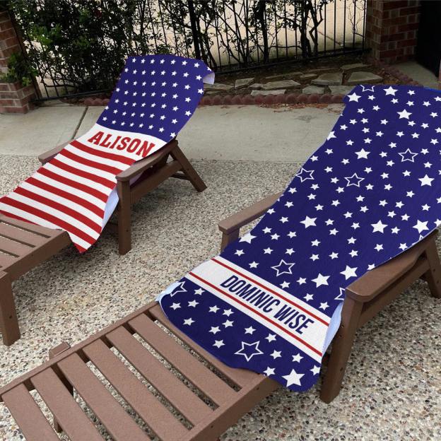 Personalized 4th of July Independence Day Beach Towel | CWTowel174