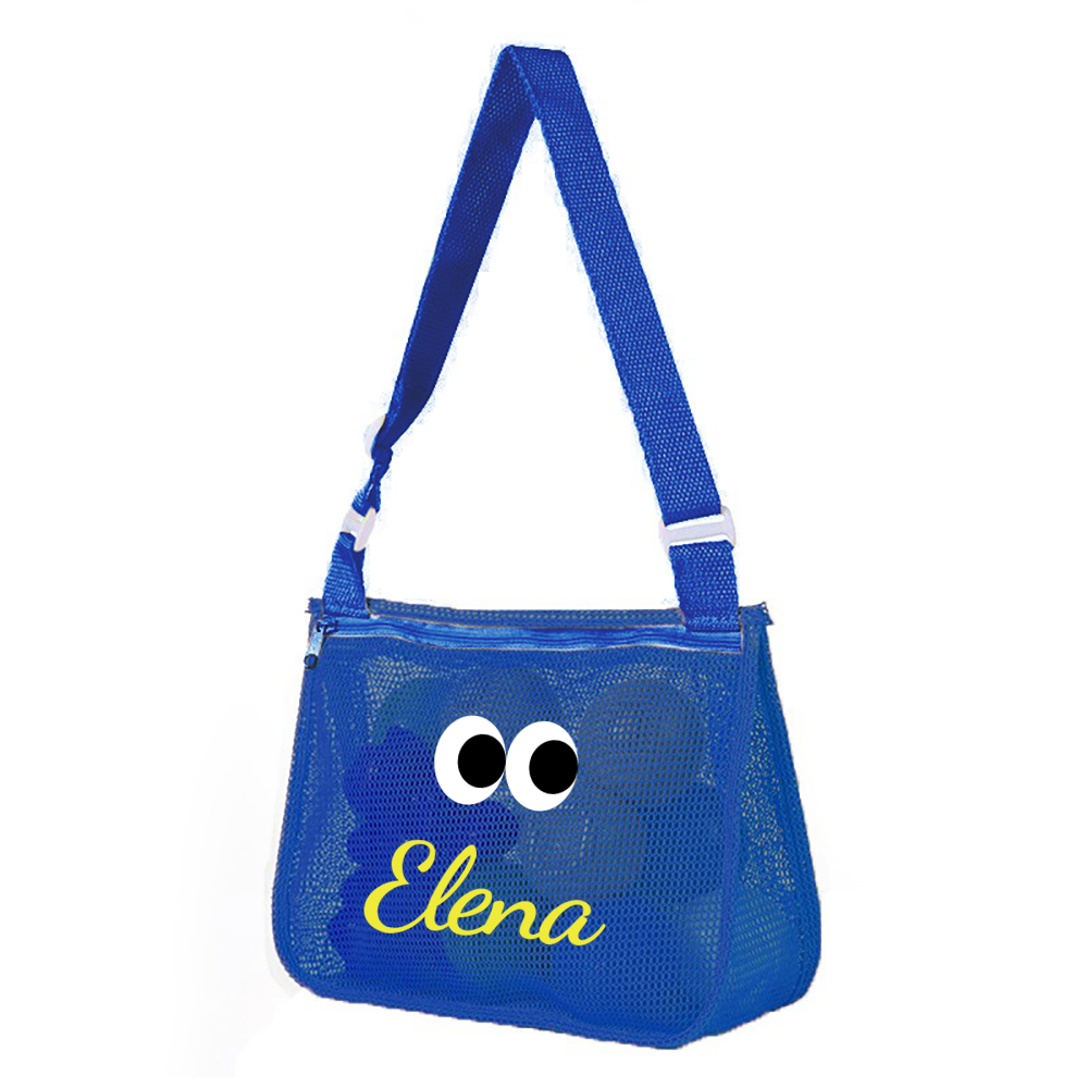 Personalized Seashell Zipper Mesh Beach Bag | CWBeach0101