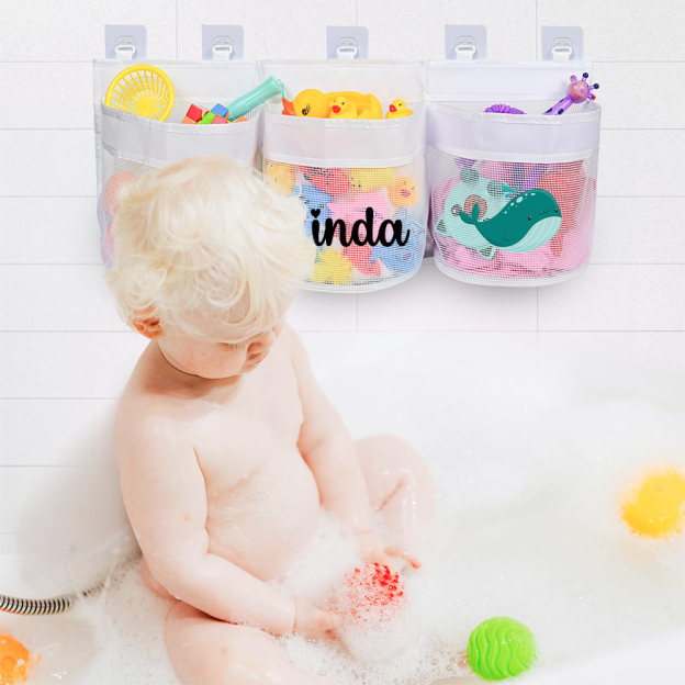 Personalized Wall-mounted Bath Toy Storage Mesh Bag | CWToy137