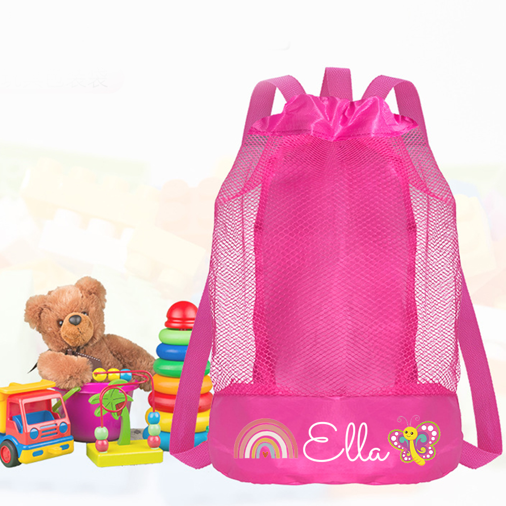 Personalized Mesh Adjustable Drawstring Beach Backpack | CWBeach198