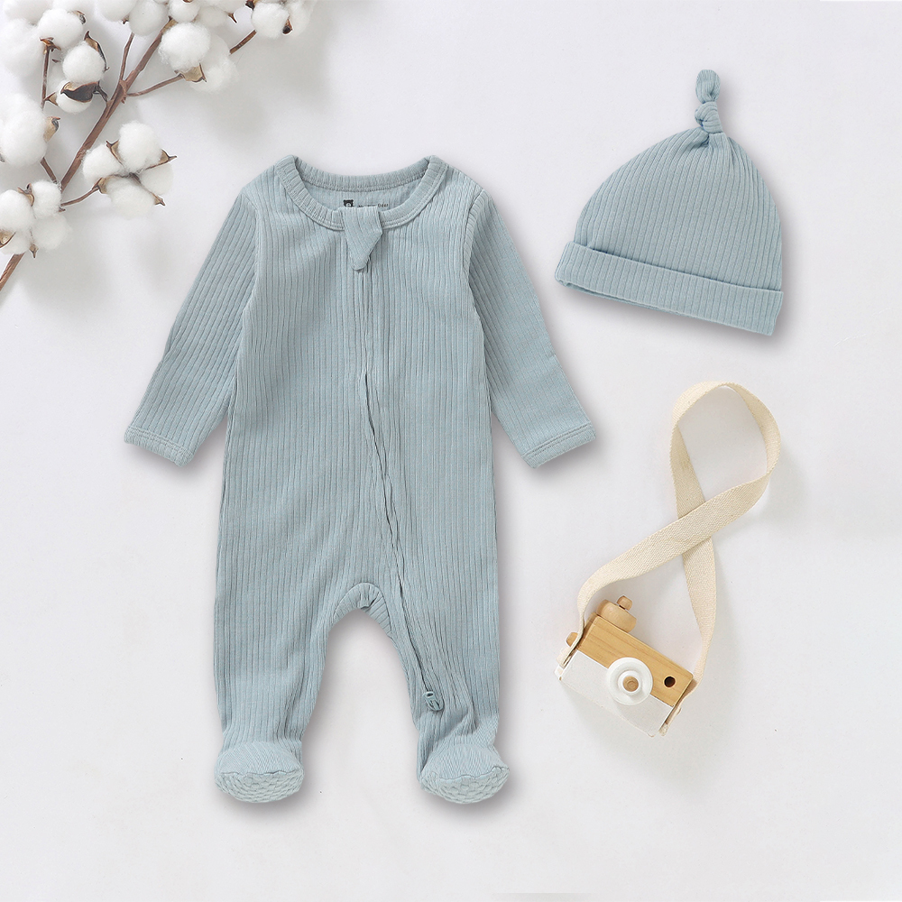 Personalized Embroidery Baby Organic Cotton Ribbed Outfit | CWBaby277