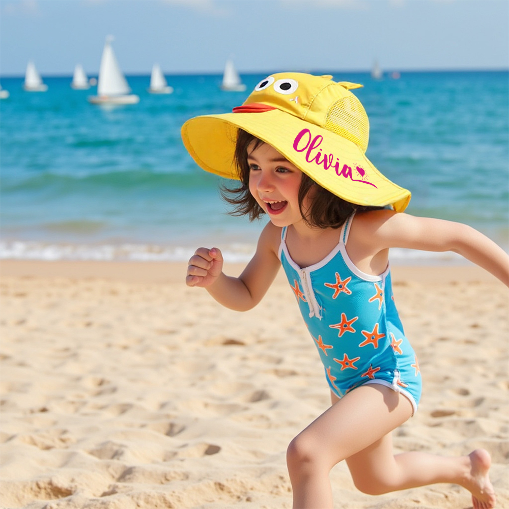 Personalized Wide Brim Breathable Windproof Sun Hat | CWBeach200