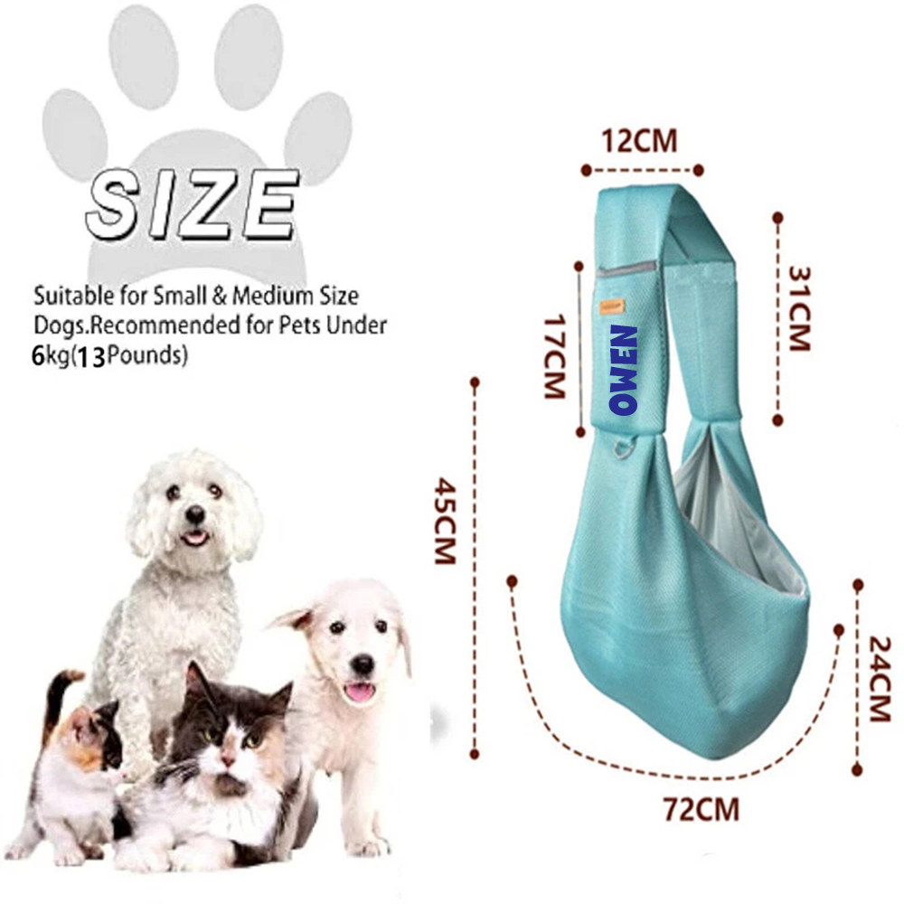 Personalized Breathable Crossbody Mesh Dog Sling Carrier | BKPet188