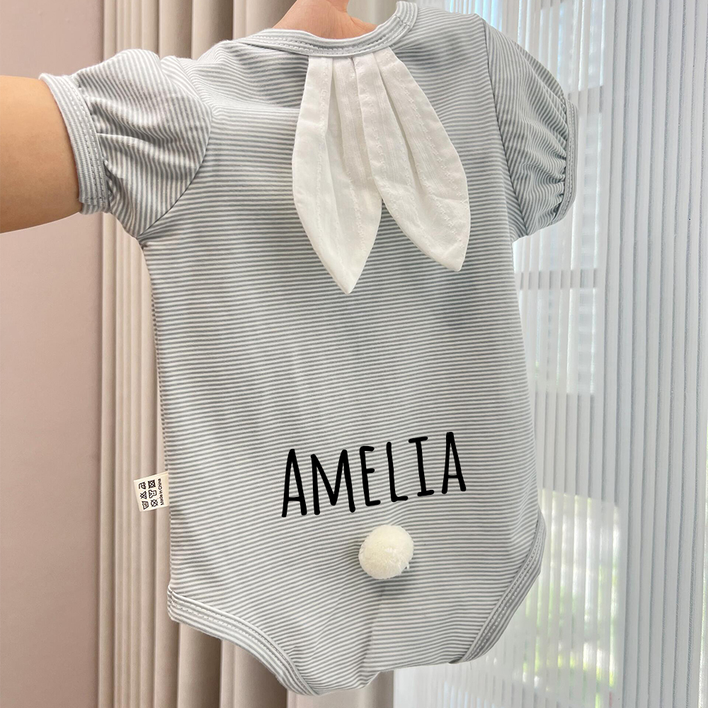 Personalized Lovely Baby Bunny Ear Romper | CWBaby286