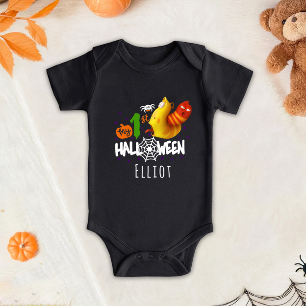 Personalized Larva's Halloween Funny Baby Romper | Larva01